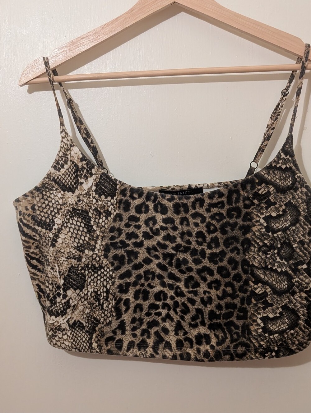 All Saints Top and Bottoms High-Waist Biker Shorts - Brown & Black Size 12